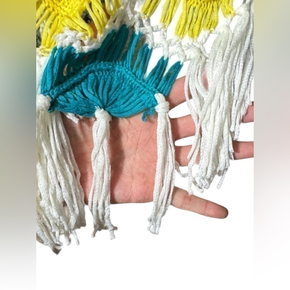 Boho Coachella Fringe Shawl Wrap Tie Crochet Tassels Macrame Style - Picture 12 of 15